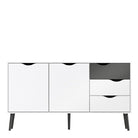 Oslo Wardrobe 2 Doors 2 Drawers In White And Oak - Price Crash Furniture