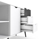 Oslo Wardrobe 2 Doors 2 Drawers In White And Oak - Price Crash Furniture