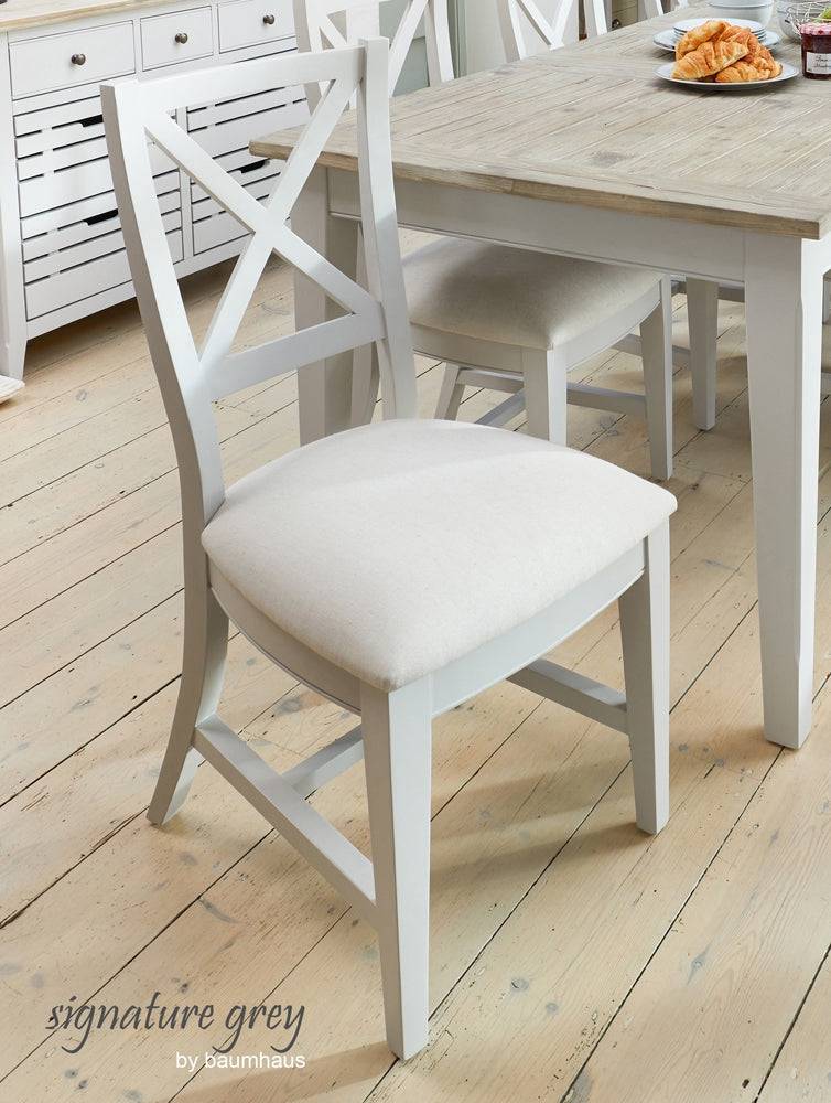 Pack of 2 Baumhaus Signature Grey Dining Chairs - Price Crash Furniture