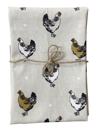 Pack of Three Tea Towels With A Chicken Print Design - Price Crash Furniture