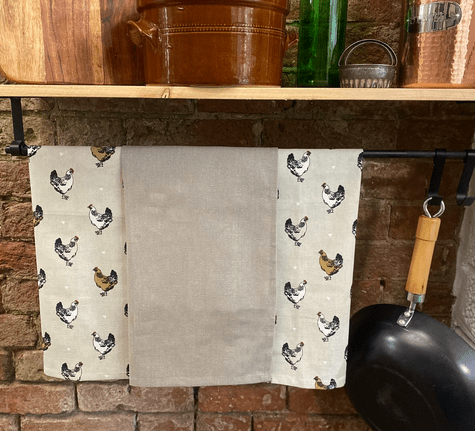 Pack of Three Tea Towels With A Chicken Print Design - Price Crash Furniture