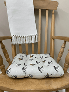 Padded Seat Pad With Ties With A Chicken Print Design - Price Crash Furniture