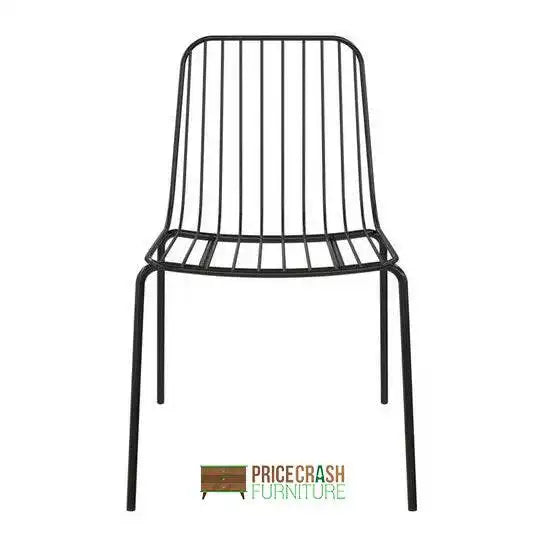 Pair of Caden Wire Dining Chairs in Black by Dorel - Price Crash Furniture