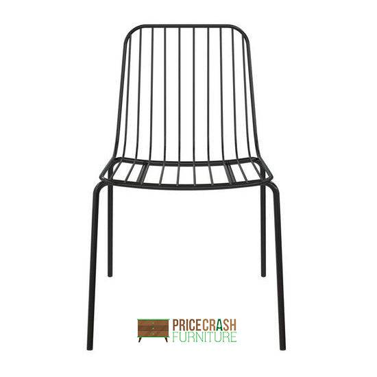 Pair of Caden Wire Dining Chairs in Black by Dorel - Price Crash Furniture