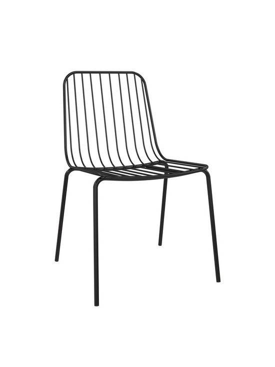 Pair of Caden Wire Dining Chairs in Black by Dorel - Price Crash Furniture