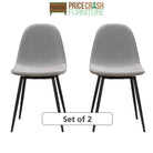 Pair of Calvin Upholstered Dining Chairs in Grey by Dorel - Price Crash Furniture