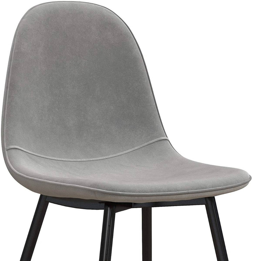 Pair of Calvin Upholstered Dining Chairs in Grey by Dorel - Price Crash Furniture