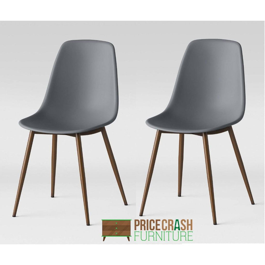 Pair of Copley Grey plastic dining chairs by Dorel - Price Crash Furniture