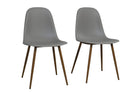 Pair of Copley Grey plastic dining chairs by Dorel - Price Crash Furniture