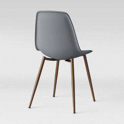 Pair of Copley Grey plastic dining chairs by Dorel - Price Crash Furniture