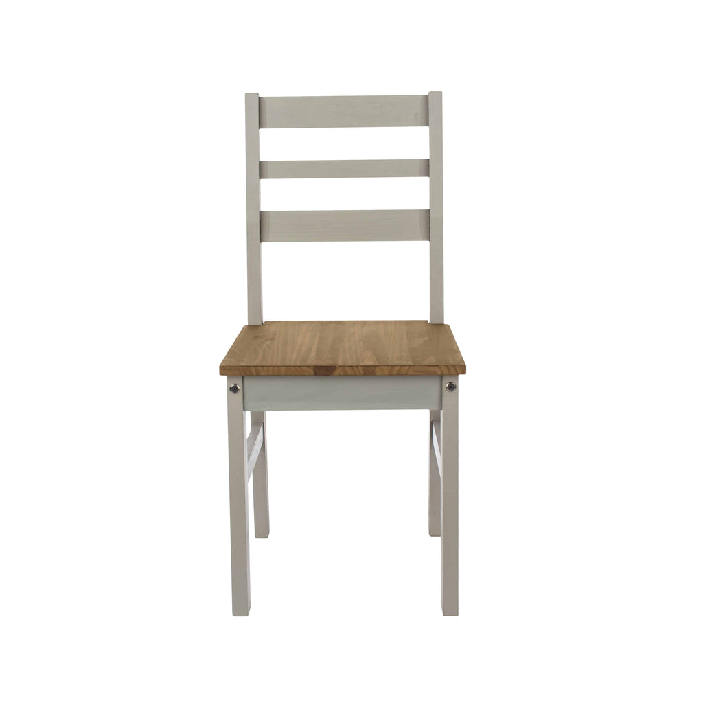 Pair of Core Products Corona Grey Washed Linea Ladder Back Dining Chairs - Price Crash Furniture