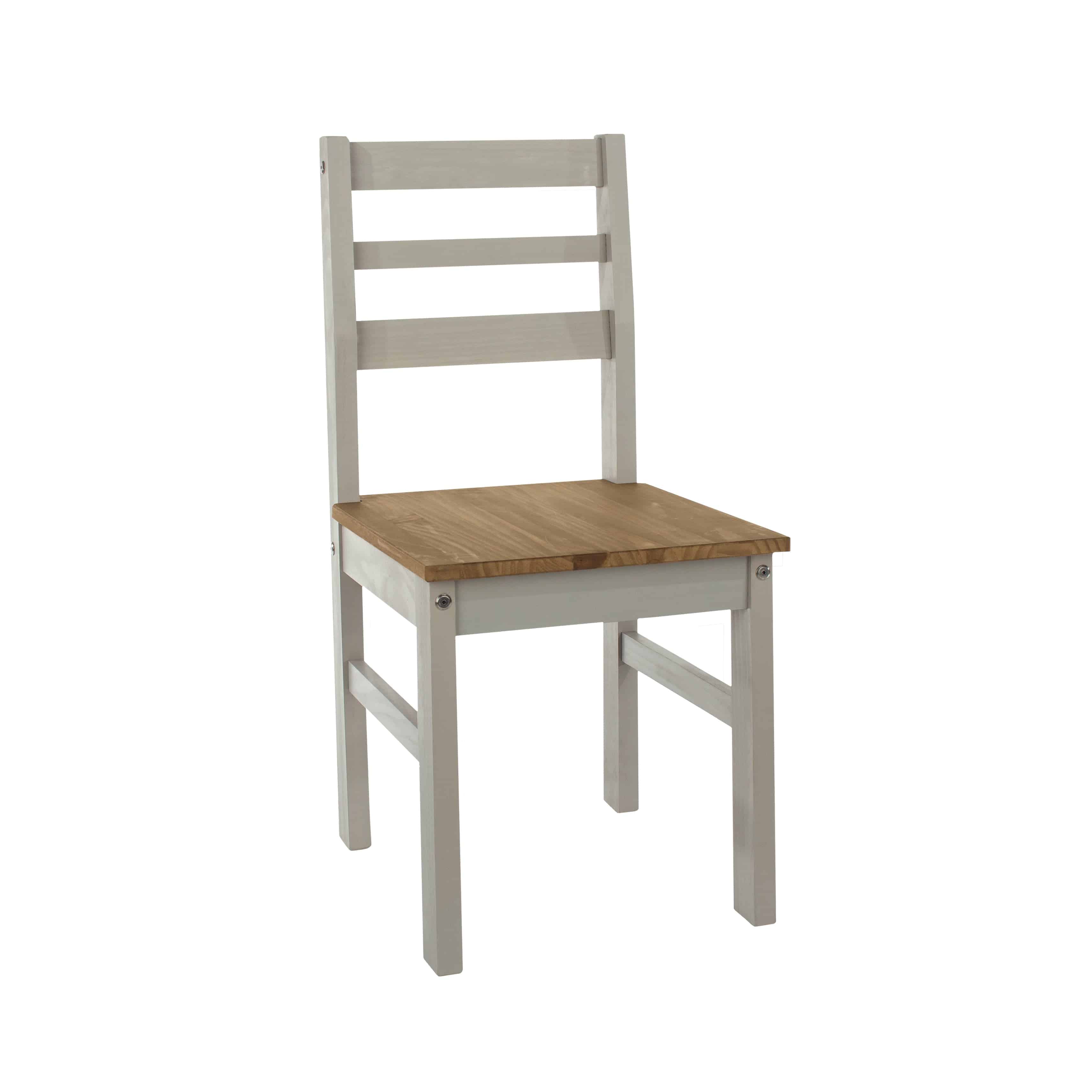 Pair of Core Products Corona Grey Washed Linea Ladder Back Dining Chairs - Price Crash Furniture