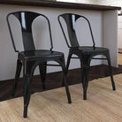 Pair of Finn Metal Dining Chairs in Black by Dorel - Price Crash Furniture