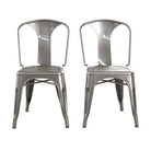 Pair of Finn Metal Dining Chairs in Grey by Dorel - Price Crash Furniture