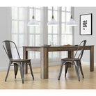 Pair of Fusion Dining Chairs with Wood Seat in Antique Gunmetal by Dorel - Price Crash Furniture