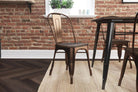 Pair of Fusion Metal Dining Chairs with Wood Seat in Antique Bronze by Dorel - Price Crash Furniture