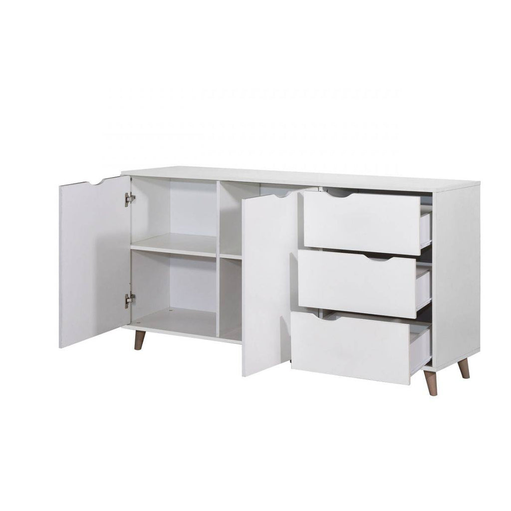 Pulford 2 Door 3 Drawer Sideboard in White by TAD - Price Crash Furniture