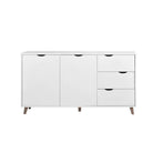 Pulford 2 Door 3 Drawer Sideboard in White by TAD - Price Crash Furniture