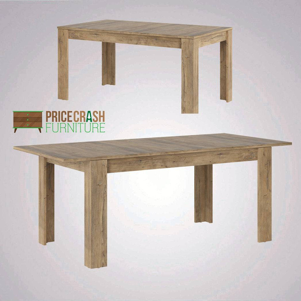 Rapallo Extending Dining Table 160-200cm in Chestnut and Matera Grey - Price Crash Furniture