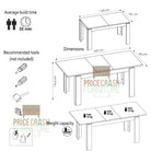 Rapallo Extending Dining Table 160-200cm in Chestnut and Matera Grey - Price Crash Furniture