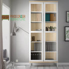 Roomers Display Cabinet Glazed 2 Doors in White and Oak - Price Crash Furniture