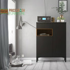 Roomers Sideboard 2 Doors 1 Drawer in Black and Walnut - Price Crash Furniture