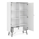 Ry China Display Cabinet 1 Door + 1 Glass Door + 1 Drawer in Matt White - Price Crash Furniture