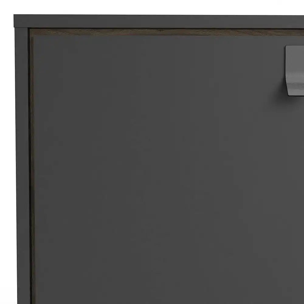 Ry Sideboard 2 Doors + 2 Drawers in Matt Black and Walnut - Price Crash Furniture