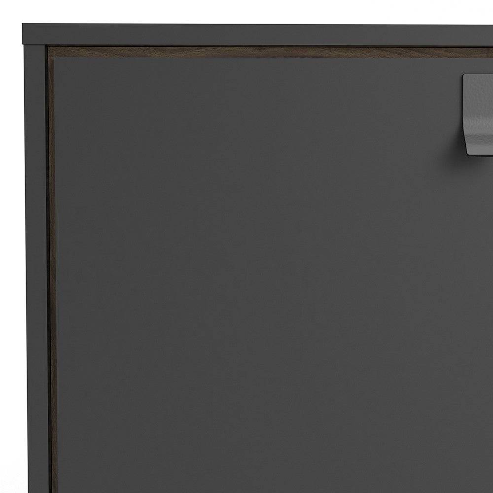 Ry Sideboard 2 Doors + 2 Drawers in Matt Black and Walnut - Price Crash Furniture