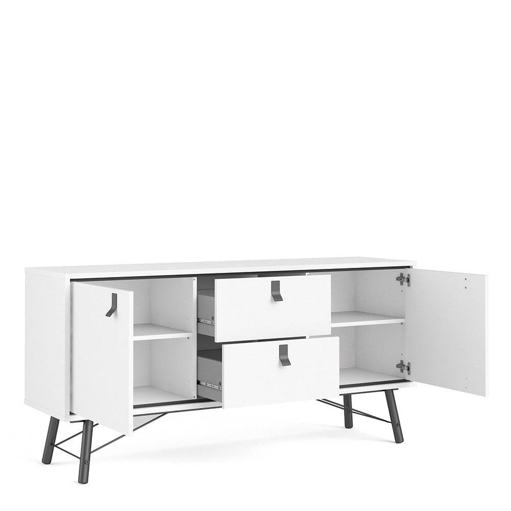 Ry Sideboard 2 Doors + 2 Drawers in Matt White - Price Crash Furniture