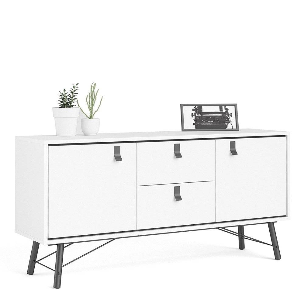 Ry Sideboard 2 Doors + 2 Drawers in Matt White - Price Crash Furniture