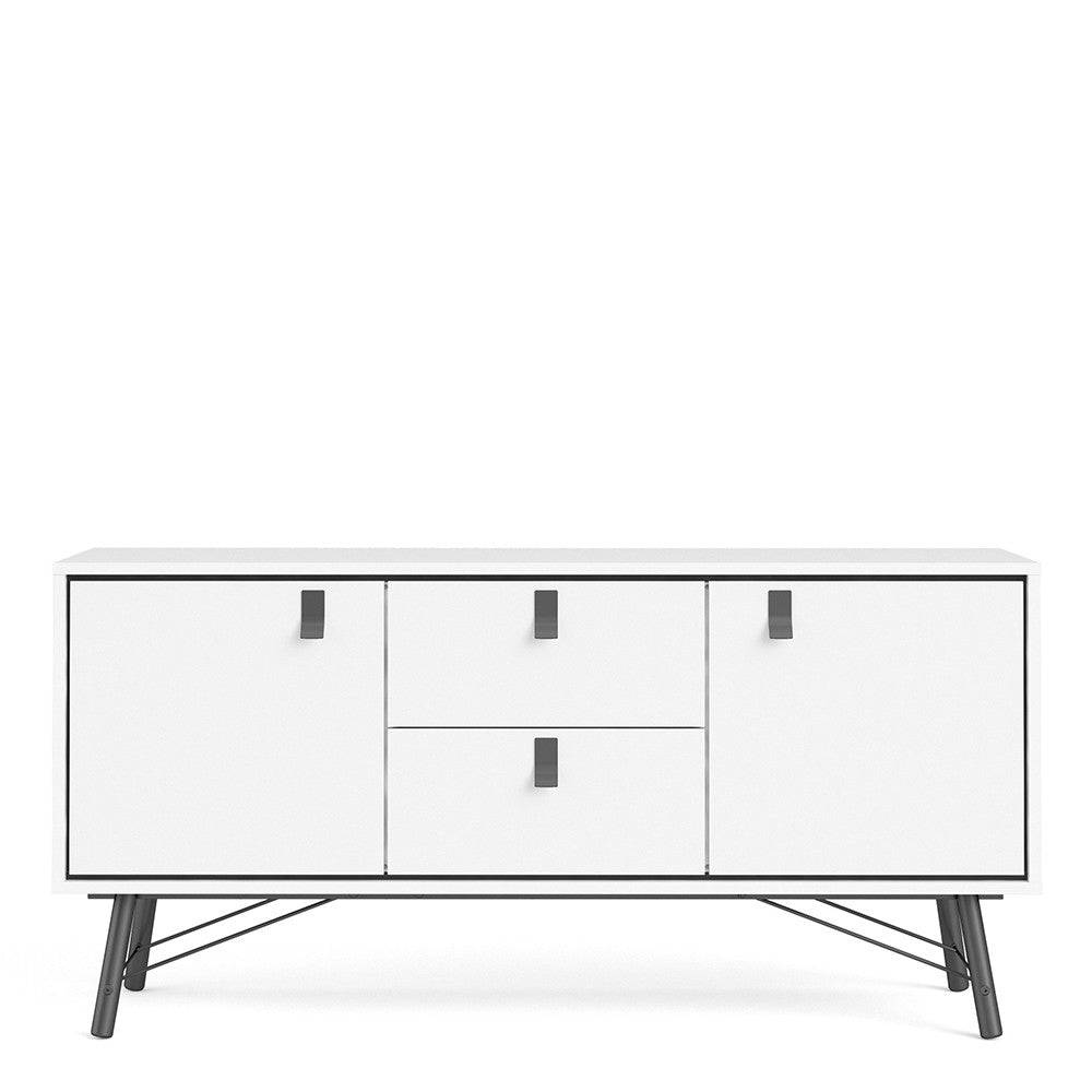 Ry Sideboard 2 Doors + 2 Drawers in Matt White - Price Crash Furniture