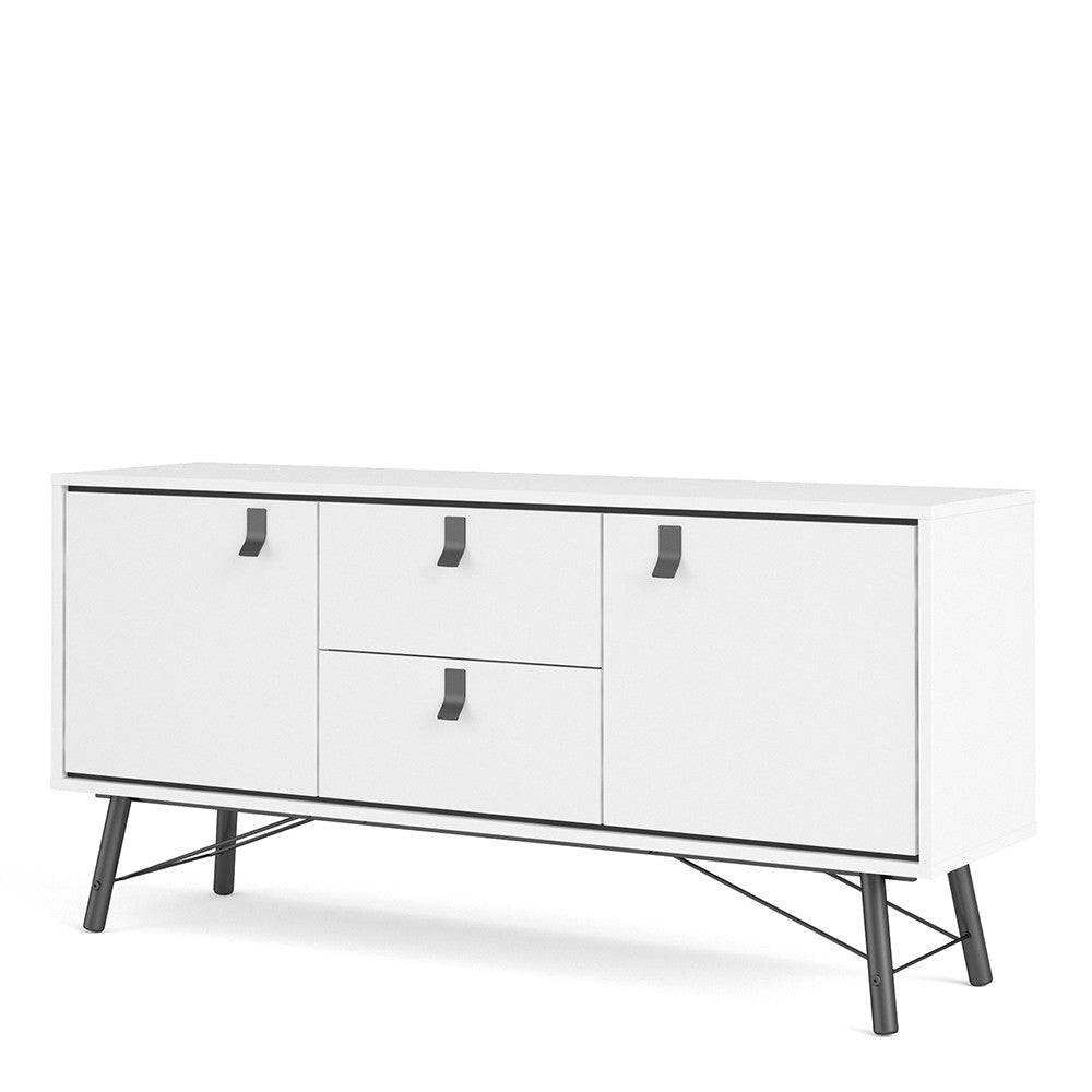 Ry Sideboard 2 Doors + 2 Drawers in Matt White - Price Crash Furniture