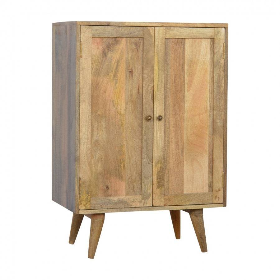 Scandinavian Style Cabinet With 4 Wine Glasses Slot And 1 Drawer - Price Crash Furniture