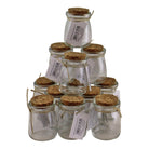 Set of 12 Small, Craft Storage Glass Jars With Cork Stoppers - Price Crash Furniture