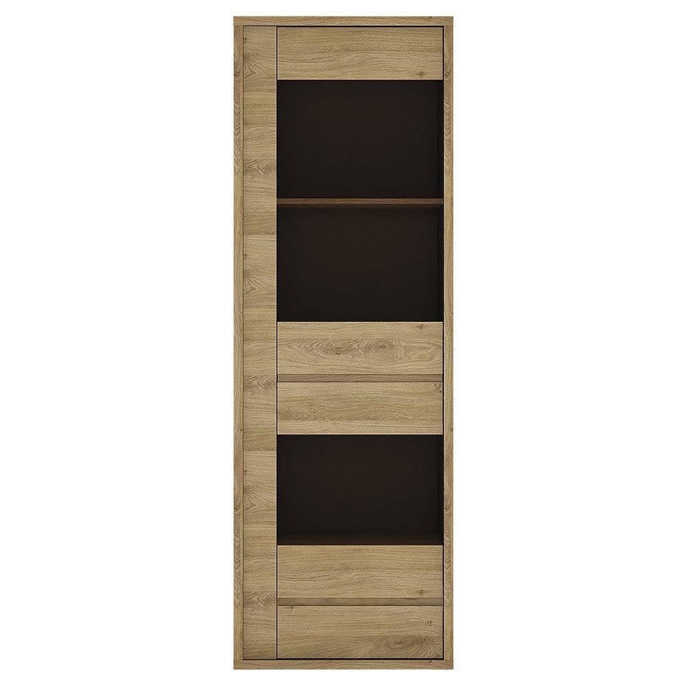 Shetland 1 Door 1 Drawer Narrow Glazed Display Cabinet - Price Crash Furniture