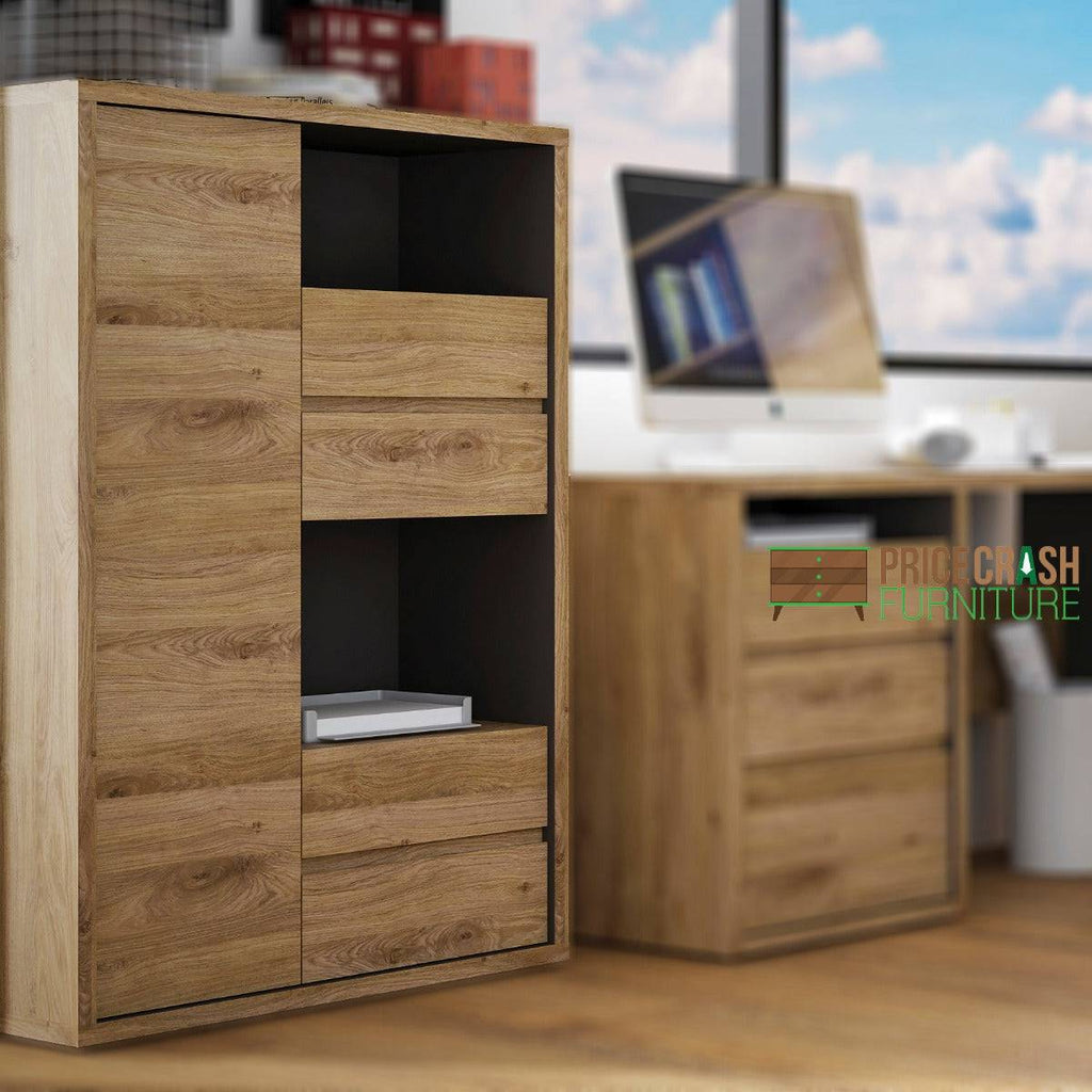 Shetland 1 Door 4 Drawer Display Cabinet - Price Crash Furniture