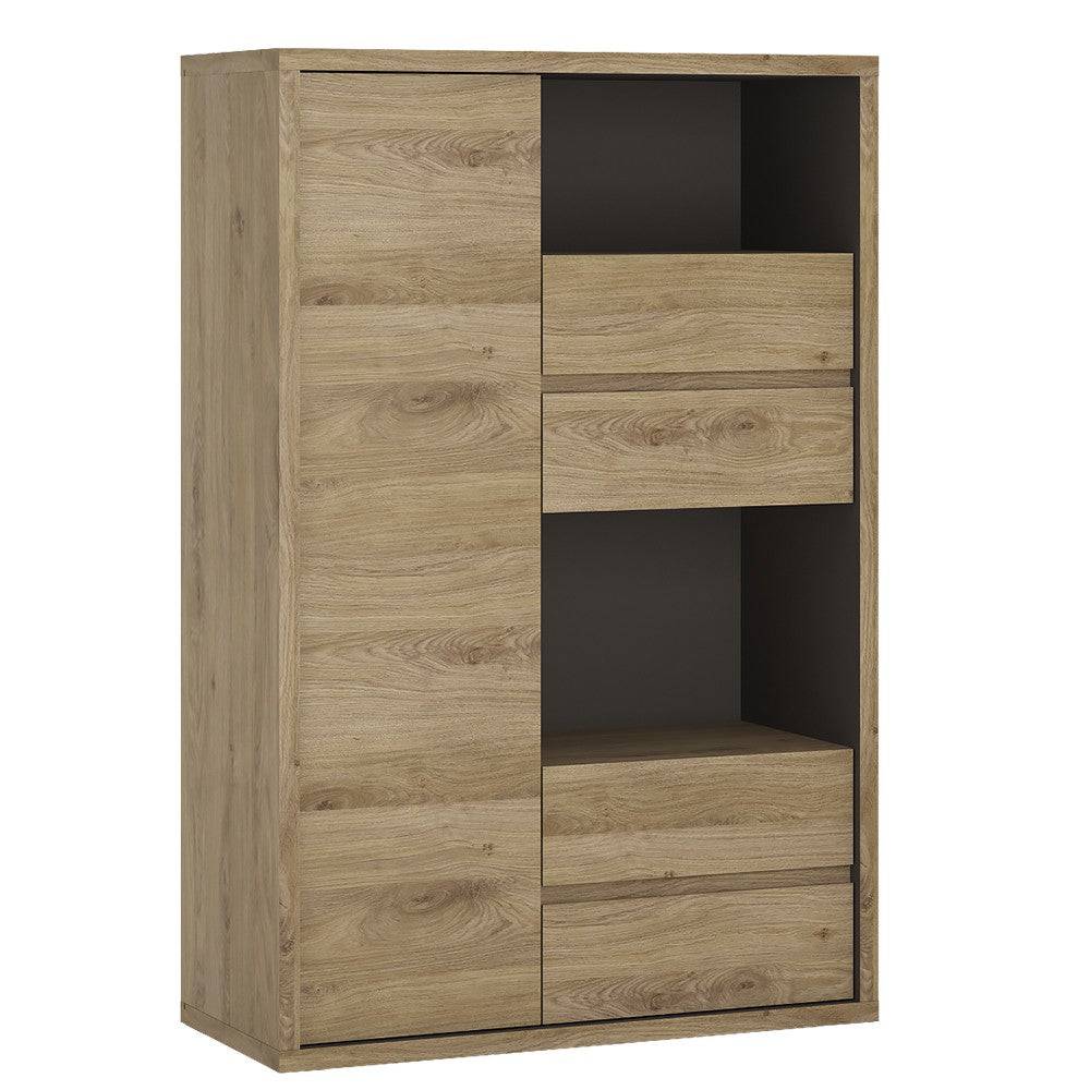 Shetland 1 Door 4 Drawer Display Cabinet - Price Crash Furniture