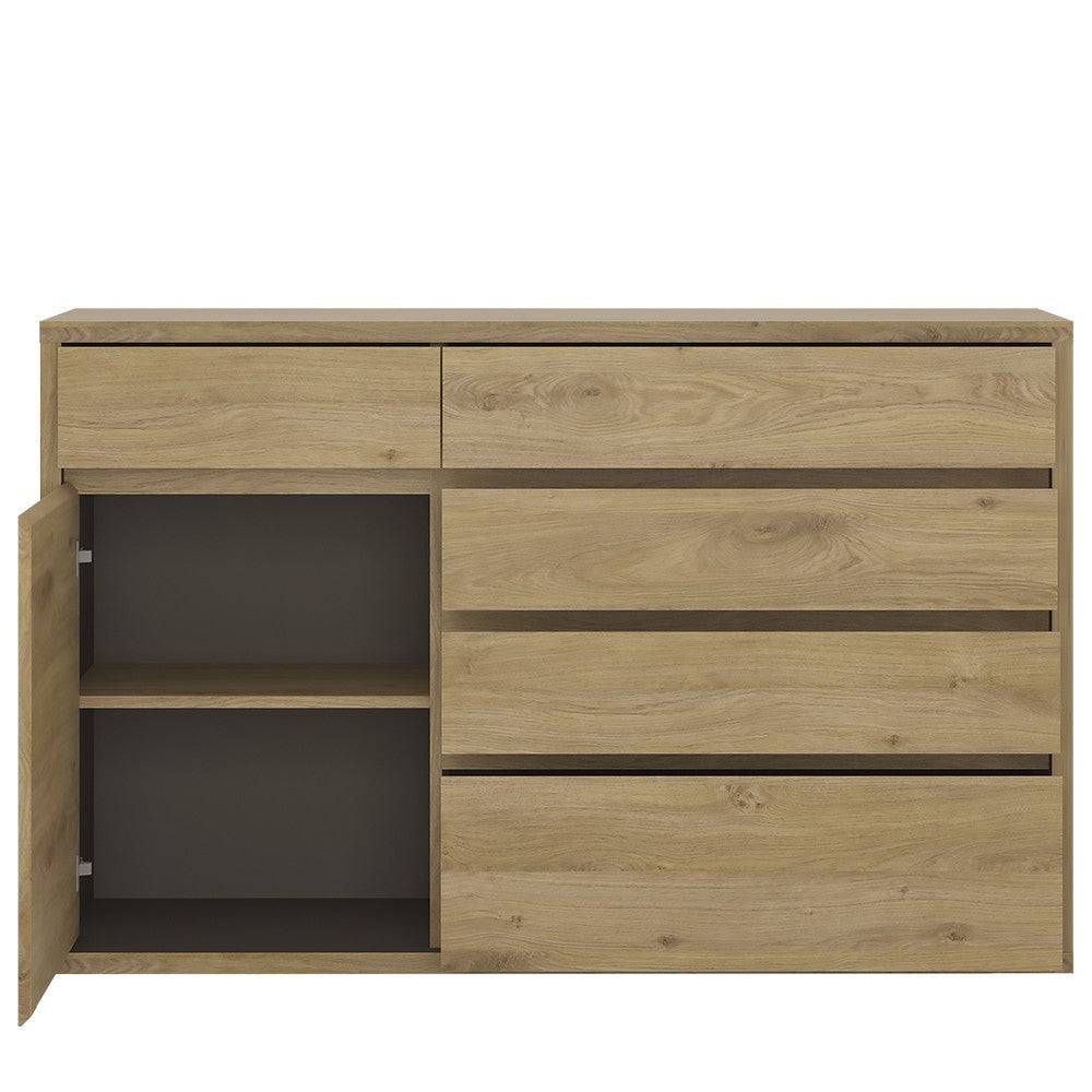 Shetland 1 Door 5 Drawer Cupboard / Sideboard - Price Crash Furniture