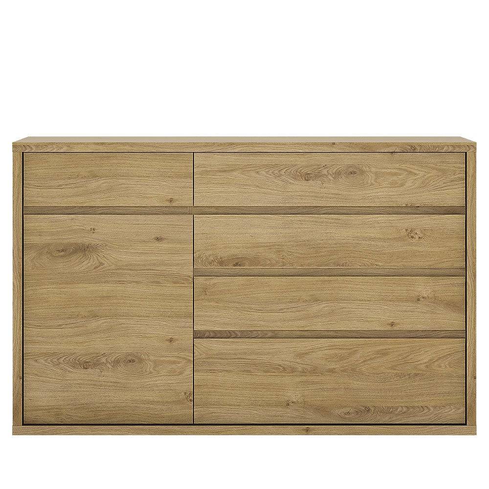 Shetland 1 Door 5 Drawer Cupboard / Sideboard - Price Crash Furniture