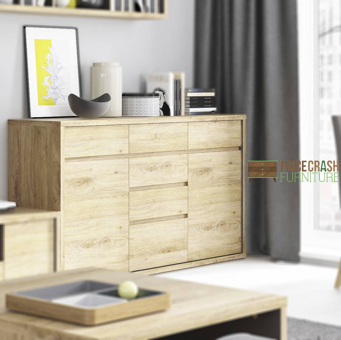 Shetland 2 Door 6 Drawer Chest / Sideboard - Price Crash Furniture