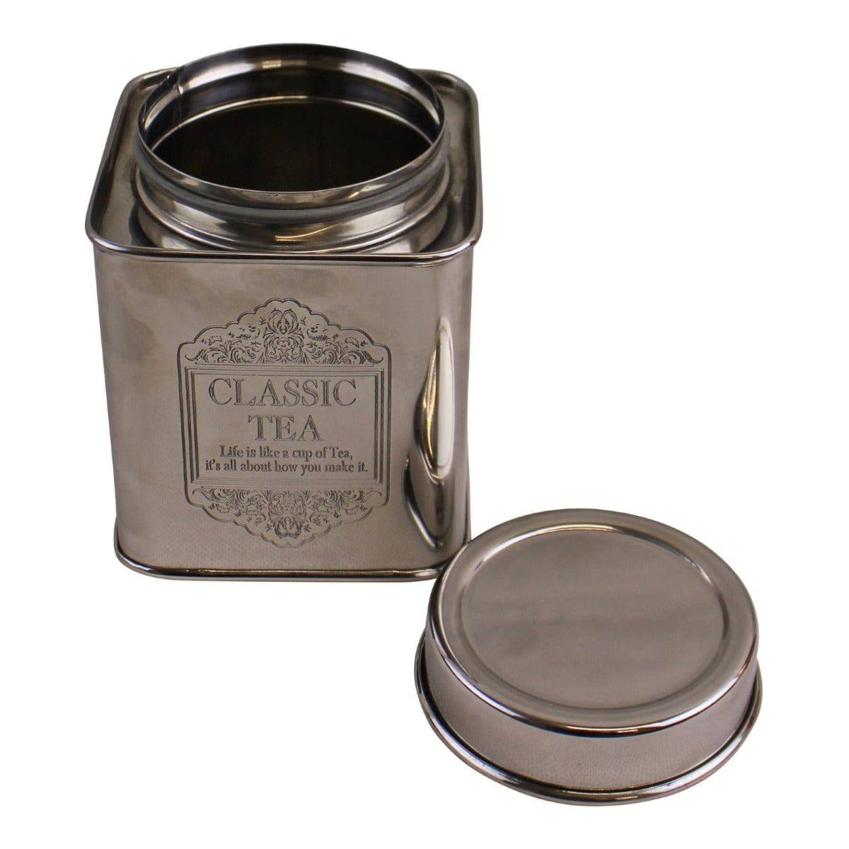 Silver Metal Tea, Coffee & Sugar Storage Tins - Price Crash Furniture