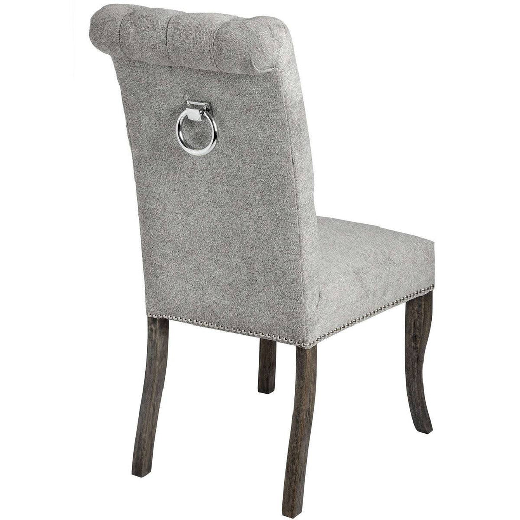 Silver Roll Top Dining Chair With Ring Pull - Price Crash Furniture