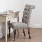 Silver Roll Top Dining Chair With Ring Pull - Price Crash Furniture