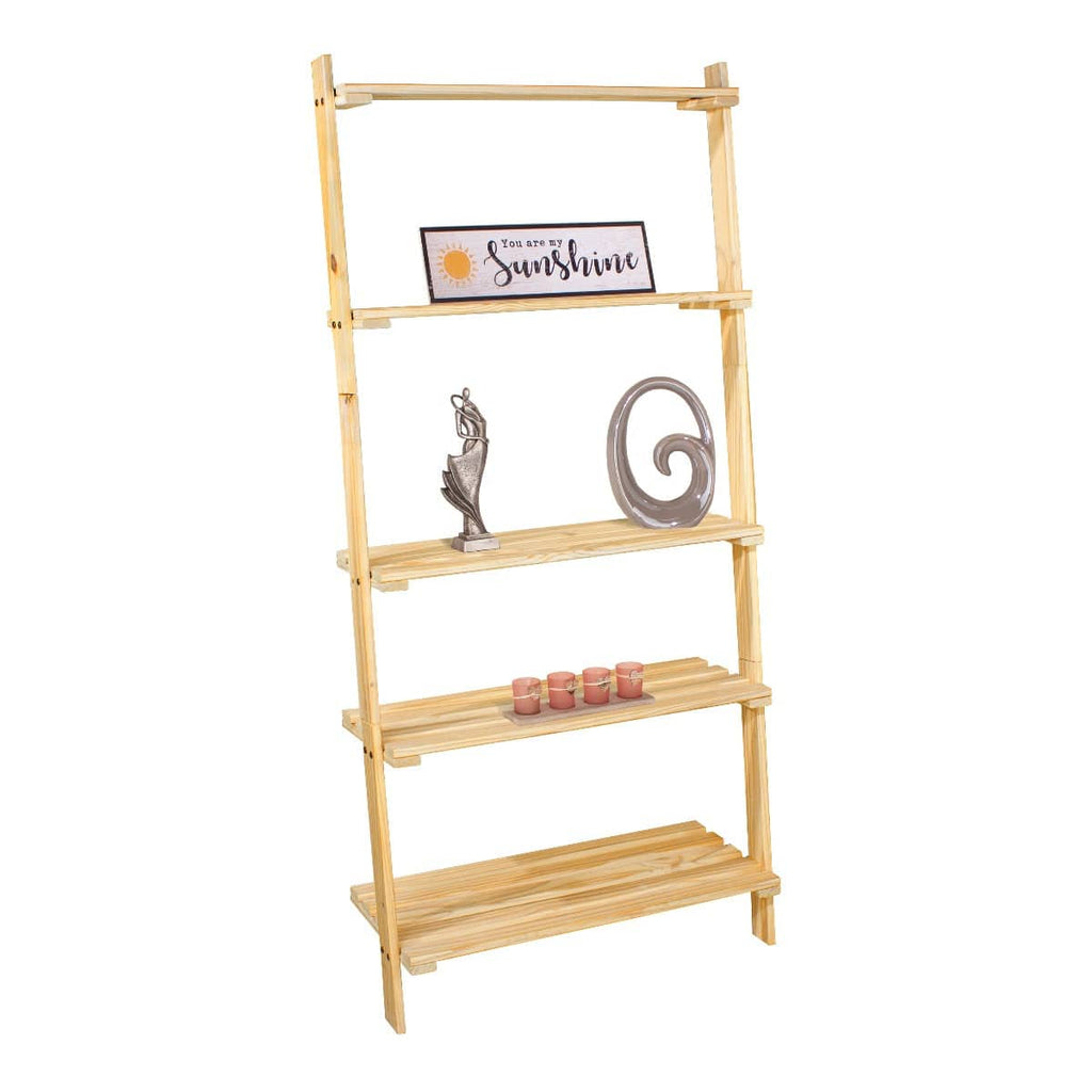 Simple and Natural Wood Ladder Shelf Unit by Core - Price Crash Furniture