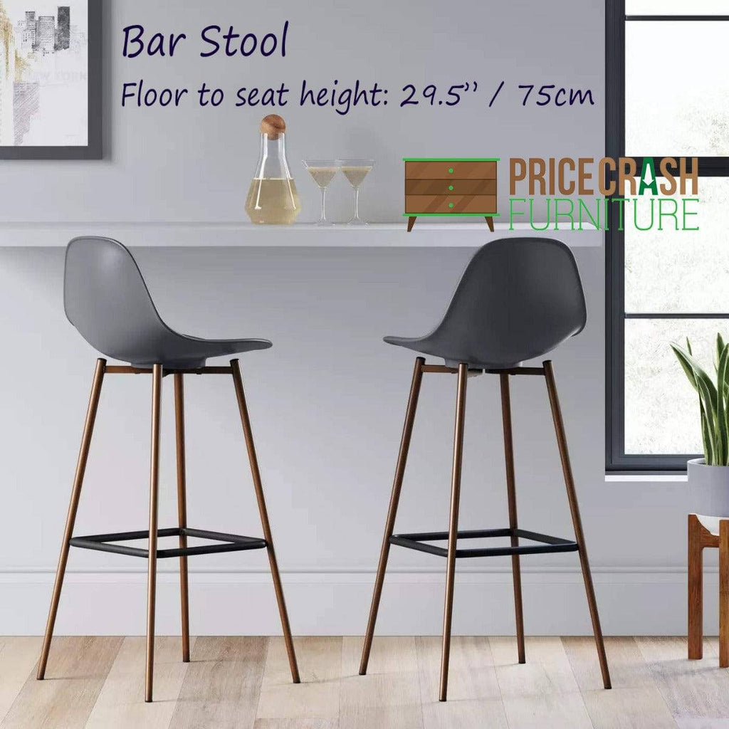 Single Copley Plastic Bar Stool in Grey by Dorel - Price Crash Furniture