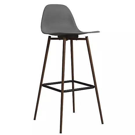 Single Copley Plastic Bar Stool in Grey by Dorel - Price Crash Furniture