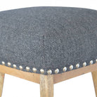 Solid Wood Bar Stool With Black Tweed - Price Crash Furniture