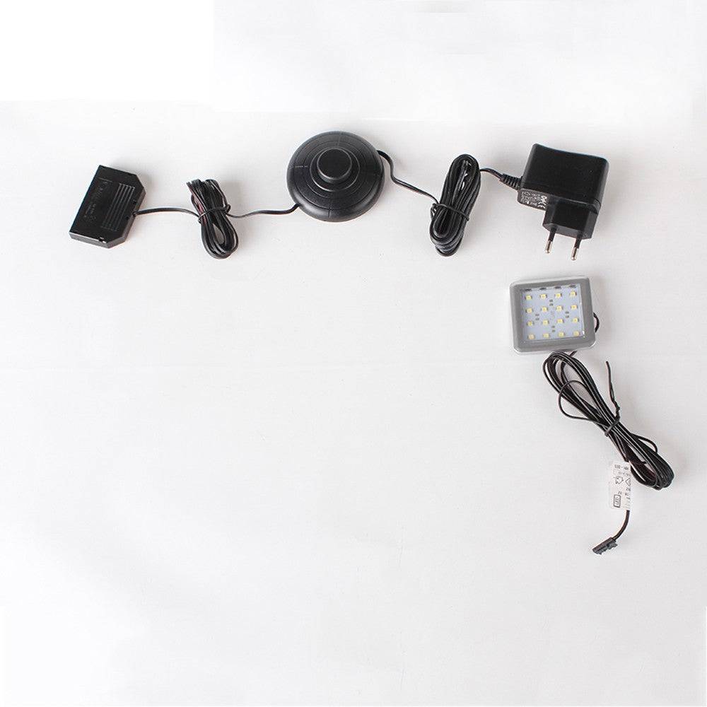 Square 1 piece cabinet lighting kit with foot switch - Price Crash Furniture