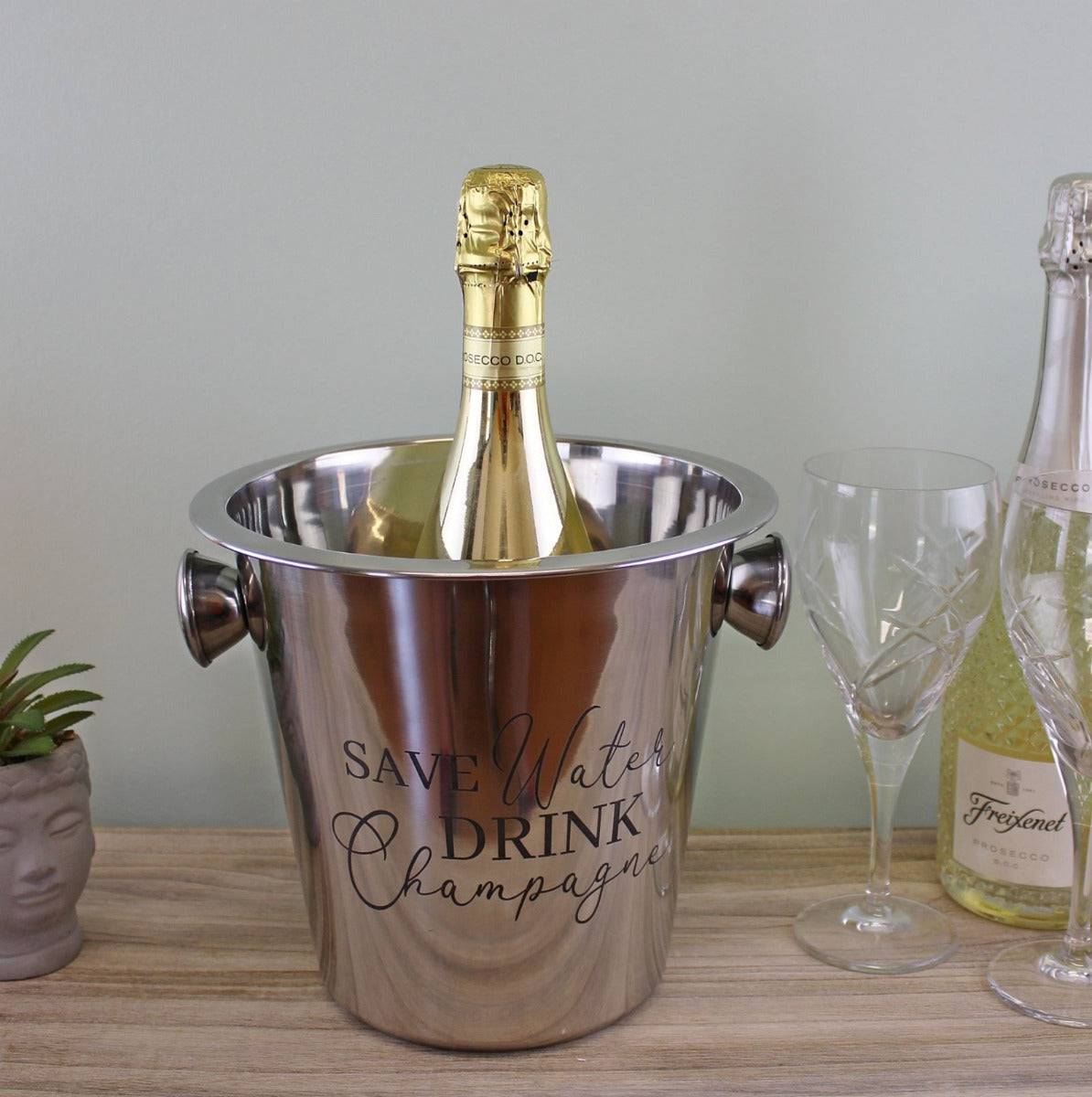 Stainless Steel Champagne Bucket With Handles - Price Crash Furniture